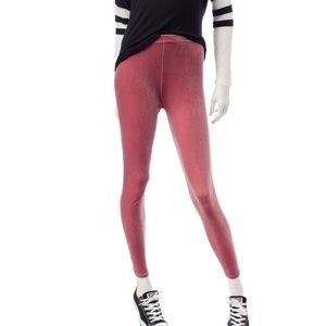 velvet leggings by Moral Fiber in Rose/Blush NWT